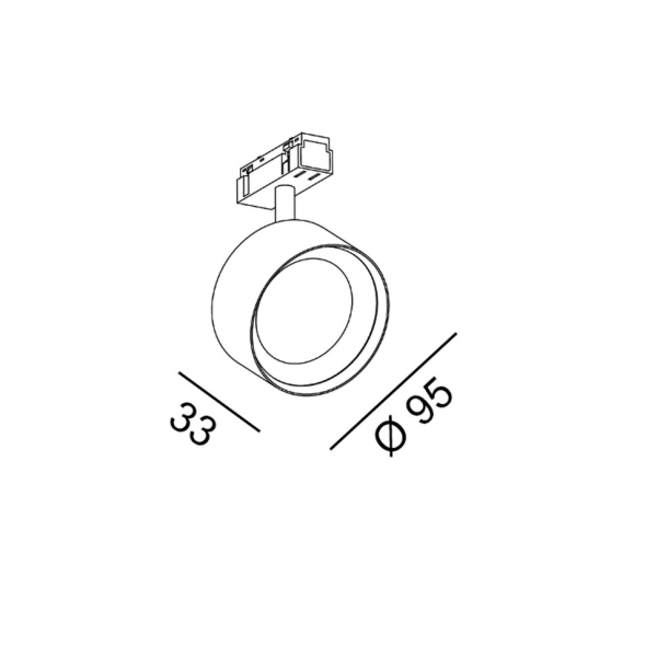 IN_LINE SOL, D95mm, H33mm, LED 10.8 W, 4000К, чорний/diamond black (06.9533.14.940.BK + SOL RING DIAMOND BLACK)
