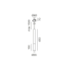 MATCH S P 450 NANO, D25mm, H450mm, 7W LED, 3000K, IP20, латунь (03.0342.7.930.BR)