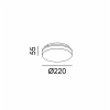 Світильник накладної FLAT R1, D220mm, h55mm, LED 15W/10W, 3000K/4000K, IP54, білий (02.2255.15.930/940.WH)
