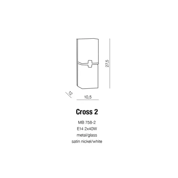 Бра настенное в спальню и гостиную CROSS II Azzardo в стиле модерн
