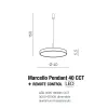 Современная люстра MARCELLO PENDANT 40 CCT WH + REMOTE CONTROL в стиле хай-тек в гостиную, кухню, Azzardo