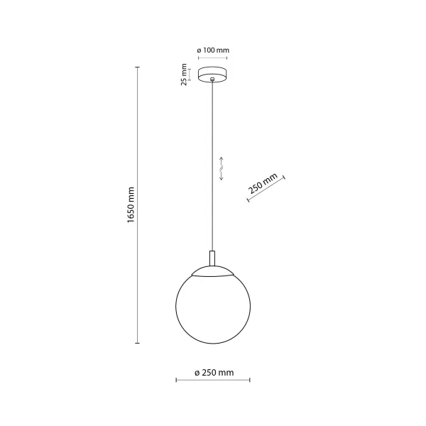 Подвесной светильник в стиле хай-тек ESME WHITE 1 250 TK Lighting в кухню, спальню в цвете черный