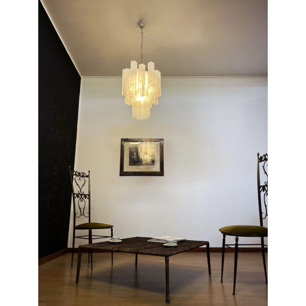 Люстра зі скляних трубок – 30 білих алебастрових келихів. MURANO TUBE 195 Anzaz Murano купити 64944грн.