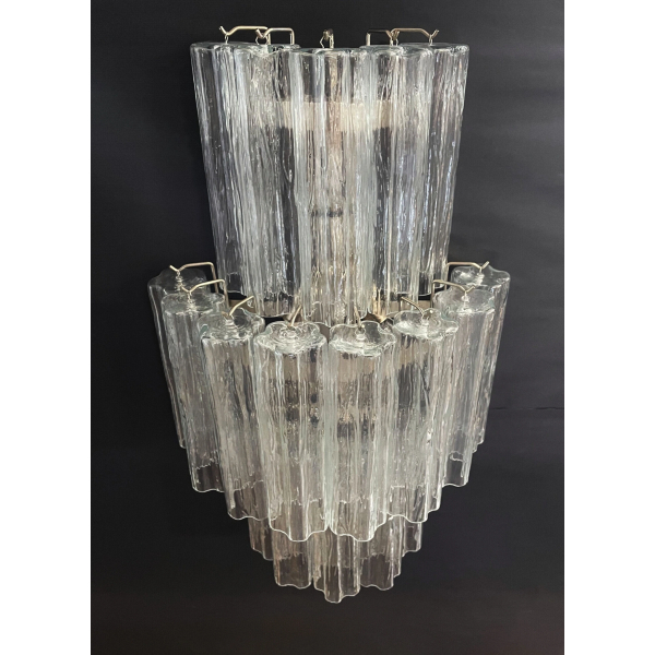 Пара настенных светильников из стекла в виде трубок – 18 прозрачных стеклянных трубок. MURANO TUBE 200