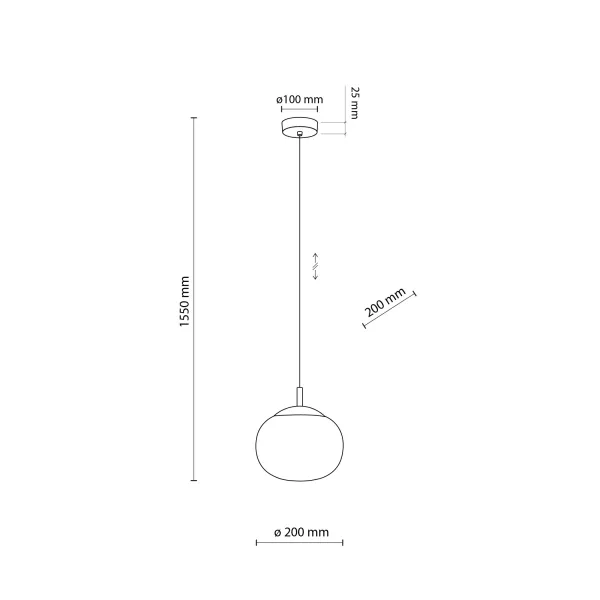 Подвесной светильник в стиле хай-тек VIBE WHITE Підвіс 1 200 TK Lighting в кухню, спальню в цвете черный