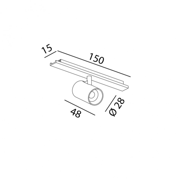 Світильник прожекторний MINI_LINE42 TUB XS A, D28, H48mm, CREE 3,5 W, 426lm, 3000K, 36°, CRI&gt;,90, IP 20, чорний (07.2848.4.930.BK)