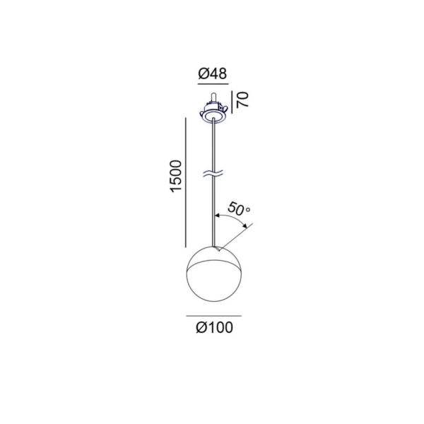 BALL M P NANO, D100мм, H1500мм, 7W LED, 3000К, IP20, белый (03.1002.7.930.WH)