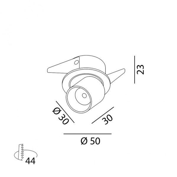 TUB S OUT, D30mm, H30mm, LED 4W 3000K, белый (01.0303.4.930.WH)