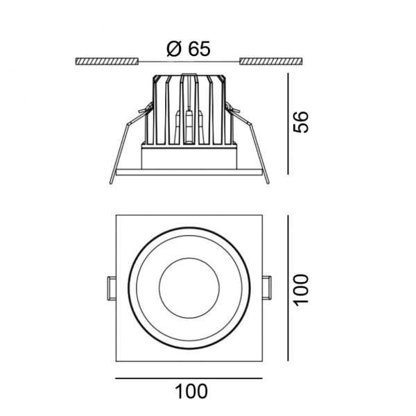 RIO F1, L100mm, w100mm, H56mm, LED 9W, 4000К, белый (01.6480F1.10.940.WH)