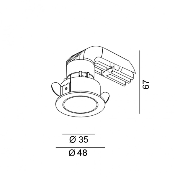 NANO R, D48мм, H67мм, LED 8W 4000K, белый-черный (01.3910.8.940.BK + 01.A390.WH)