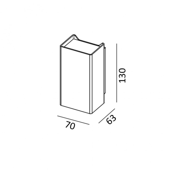 BRICK 2. L70mm, sp63mm, H130mm, 2х4W LED, 3000K, 7°, IP65, графит (08.2003.8.930.GR)