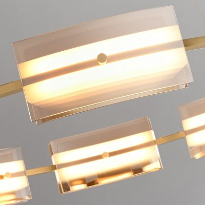 Підвісна світлодіодна люстра BRIAND D61+81 Brass у вітальню LED