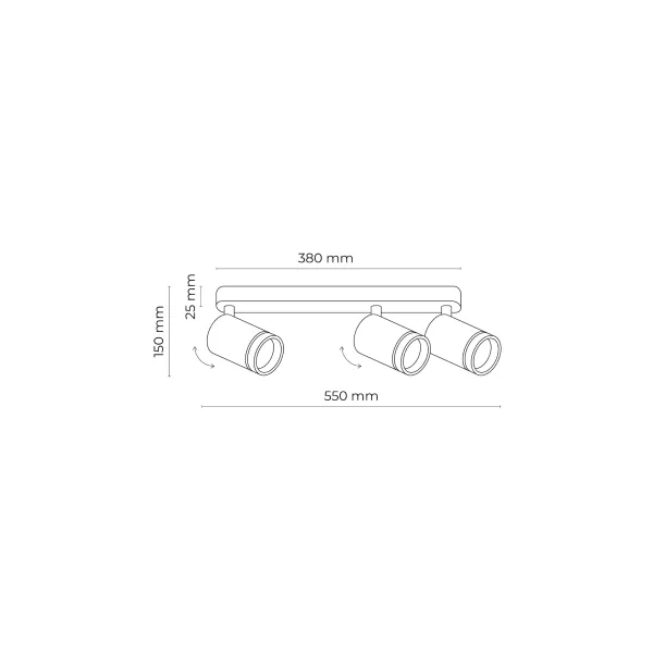 Светильник потолочный JET BLACK 3*GU10 TK Lighting в гостиную, кухню в стиле хай-тек