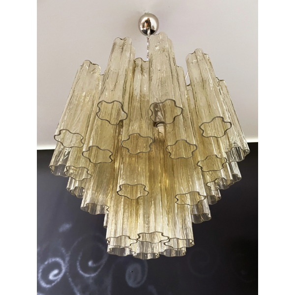 Люстра зі скла із трубками – 36 прозорих бурштинових скляних трубок. MURANO TUBE 171