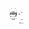 SOL SURF MINI, D75mm, H70mm, LED 7W, 3000K, чорний/coffee (02.7526.7.930.BK + SOL M RING GRAIN COFFEE)