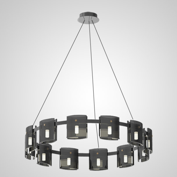 Підвісна світлодіодна люстра JANICE D100 D60 Black Grey  сучасна LED Deprimo купити 215807грн.