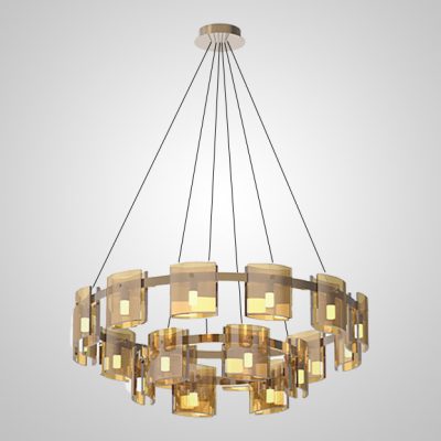 Підвісна світлодіодна люстра JANICE D100 D60 Brass Amber LED