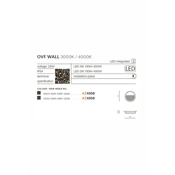 OVE WALL 3000K DGR