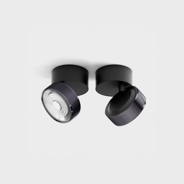 SOL SURF MINI, D75mm, H70mm, LED 7W, 4000K, чорний/diamond black (02.7526.7.940.BK + SOL M RING GRAIN DIAMOND BLACK)