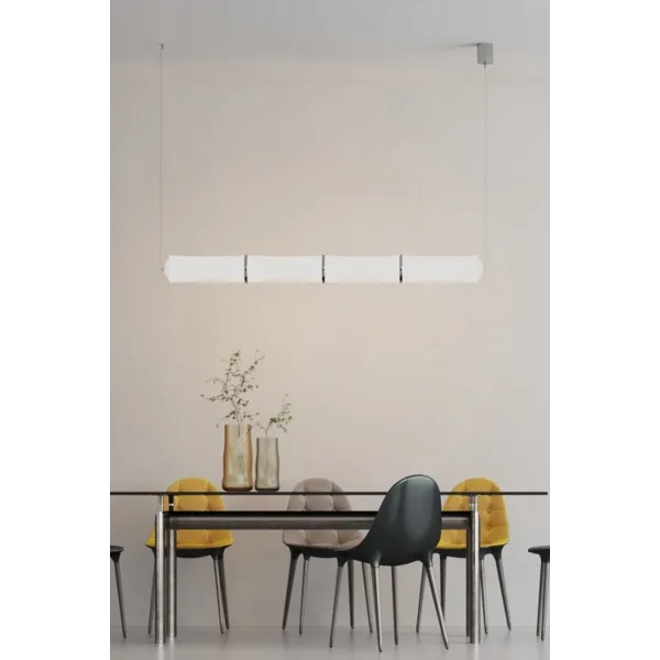 Подвесной светильник в стиле модерн BAMBOO 4 PENDANT Azzardo в гостиную, спальню в цвете никель/хром