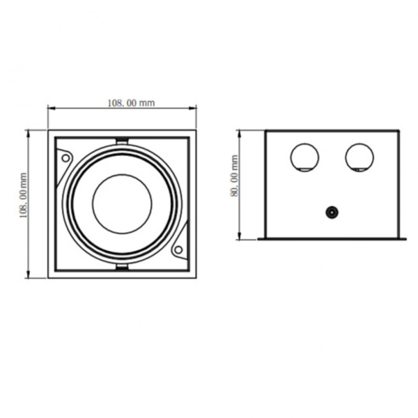 KARDAN, L108mm, W108mm, H80mm, LED 9W, 4000К, белый (01.6100.13.940.WH)