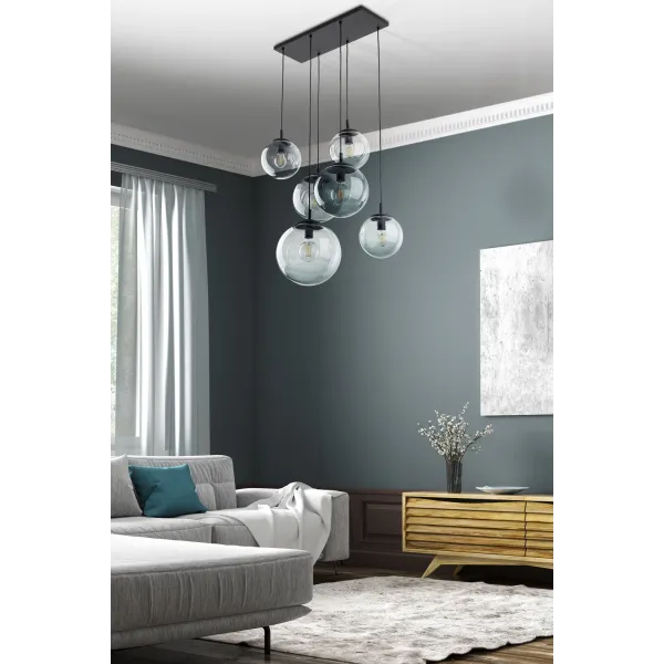 Подвесной светильник в стиле хай-тек ESME GRAPHITE 6 TK Lighting в кухню, спальню в цвете черный