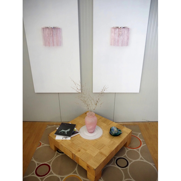 Пара настінних світильників зі скла у вигляді трубок – 5 рожевих скляних трубок. MURANO TUBE 211