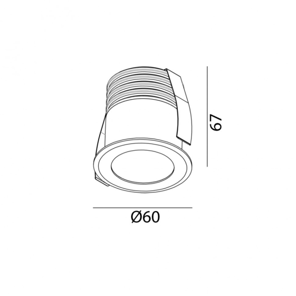 RAIN IP, D60mm, h 67mm, 6.3 W LED, 3000K, IP 65, білий (08.0667.6.930.WH)