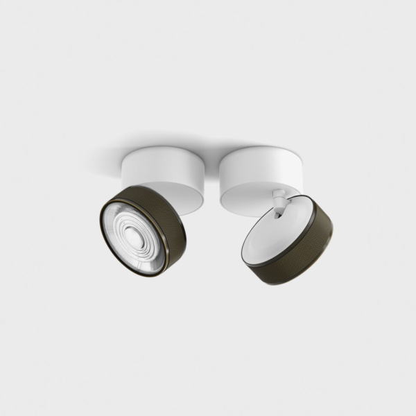SOL SURF MINI, D75mm, H70mm, LED 7W, 4000K, белый/бронза (02.7526.7.940.WH + SOL M RING GRAIN BRONZE)