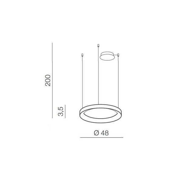 Подвесной светильник в стиле хай-тек AGNES PENDANT 48 DIMM CCT SWITCH BK Azzardo в гостиную, кухню в цвете черный
