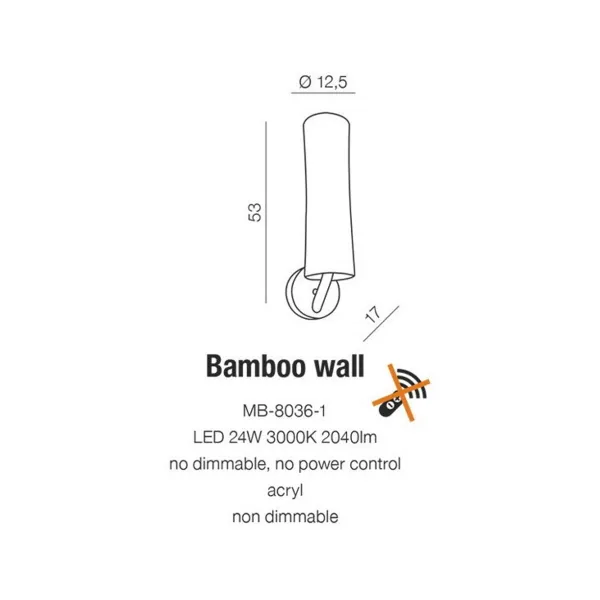 Светильник настенный светодиодный в спальню и гостиную BAMBOO WALL Azzardo, LED бра в стиле модерн