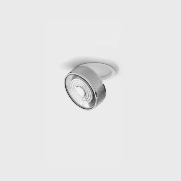 SOL IN MINI, D75mm, H26mm, LED 7W, 3000K, белый/хром (01.7526.7.930.WH + SOL M RING GRAIN CHROME)