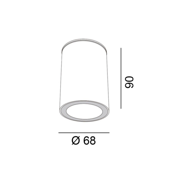 KASK, D68mm, H90mm, GU10 Max. 7W LED, білий (08.1100.7.000.WH)