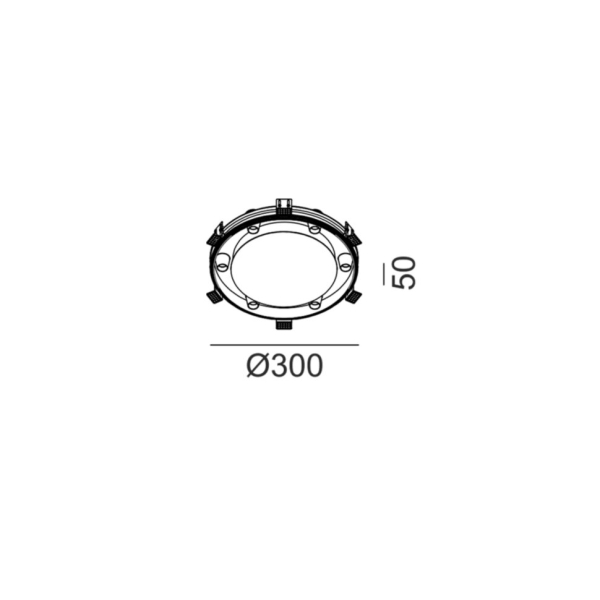 ORBITA S, D300mm, H50mm, LED 12W 3000K, белый/черный (01.4930.16.930.BK)