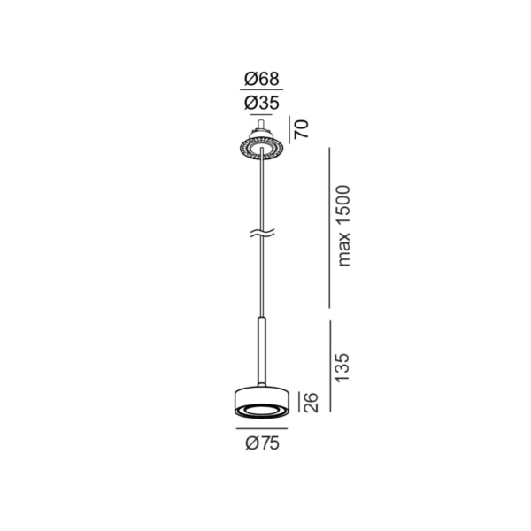 SOL MINI P NANO, D75mm, H135mm, 7W LED, 24°, 4000K, IP20, чёрный (03.7531.7.940.BK)