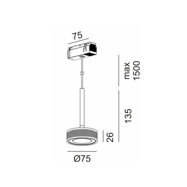 IN_LINE SOL MINI P, D75mm, H135mm, LED 7W, 4000К, чёрный/coffee (06.7530.7.940.BK + SOL M RING GRAIN COFFEE)