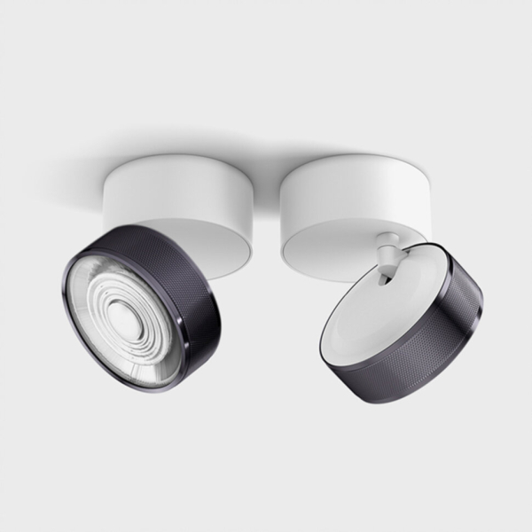 SOL SURF, D95mm, H78mm, LED 14W 4000K, білий/diamond black (02.9533.14.940.WH + SOL RING GRAIN DIAMOND BLACK)