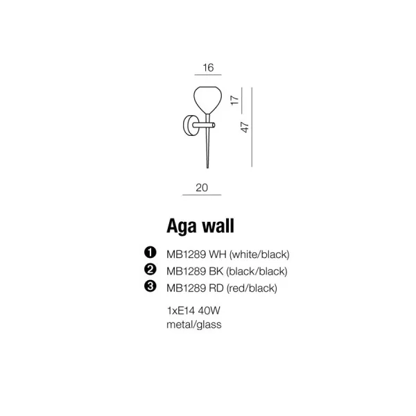 Бра настенное в спальню и гостиную AGA WALL WHITE Azzardo в стиле модерн