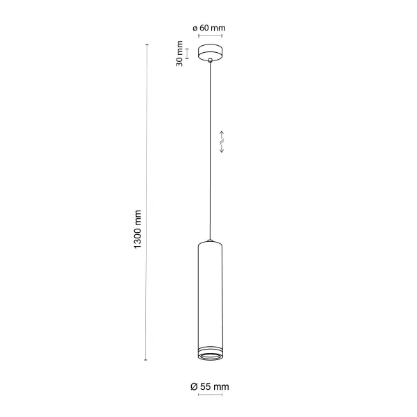 Подвесной светильник в стиле хай-тек JET BLACK Підвіс 1xGU10 TK Lighting в кухню, спальню в цвете черный