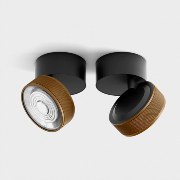 SOL SURF, D95mm, H78mm, LED 14W 3000K, чорний/coffee (02.9533.14.930.BK + SOL RING GRAIN COFFEE)