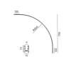 Накладної радіальний кут PICO_LINE ARC S, R600mm, 700x700mm, H15mm, чорний (16.SC60.BK)