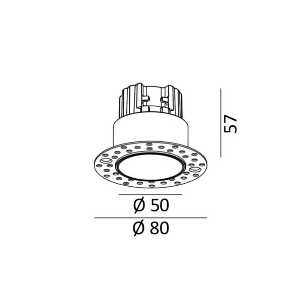 INVISIBLE MINI R, D50mm, H57mm, LED 6.3W, 3000K, diamond black (01.2200.7.930.DB)