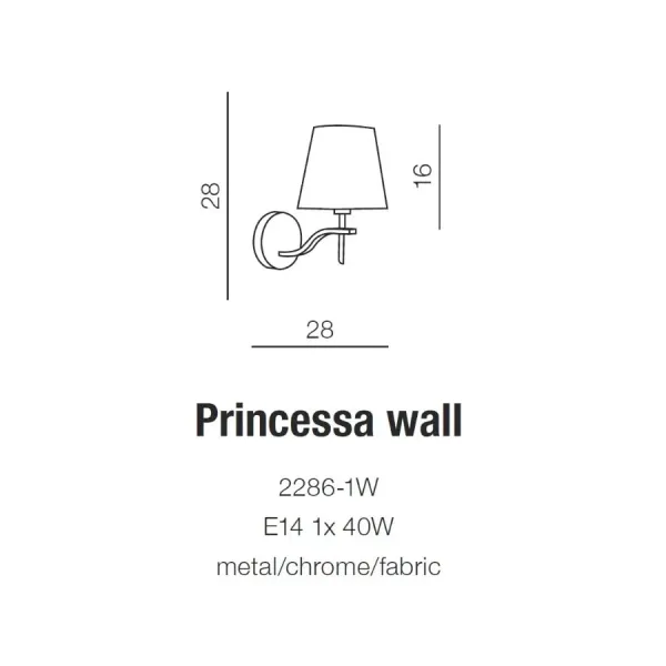 Бра настенное в спальню и гостиную PRINCESSA WALL Azzardo в стиле модерн