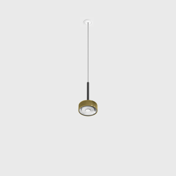 SOL MINI P NANO, D75mm, H135mm, 7W LED, 24°, 3000K, IP20, чёрный/латунь (03.7532.7.930.BK/BRG)
