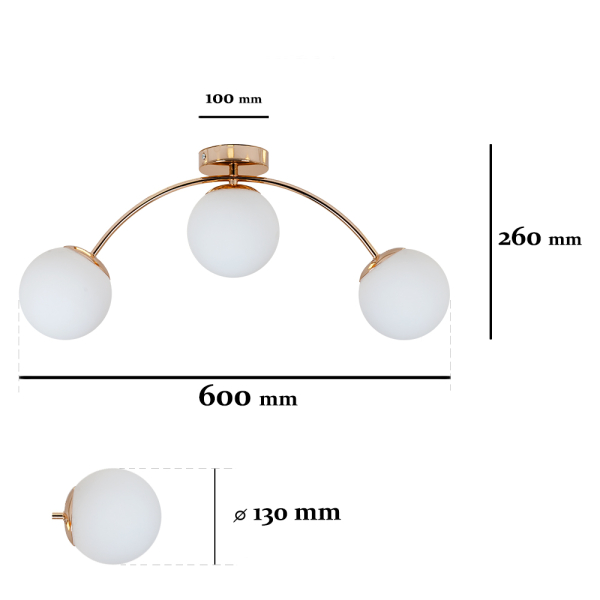 Купить Люстра 7529907-3 GOLD+WH