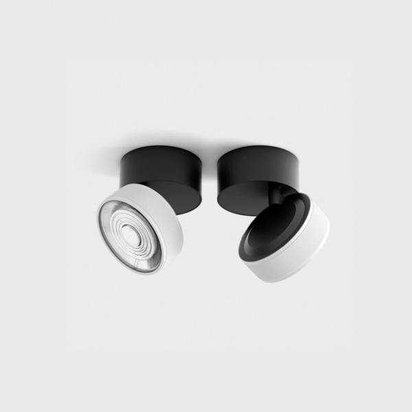 SOL SURF MINI, D75mm, H70mm, LED 7W, 4000K, чорний/білий (02.7526.7.940.BK + SOL M RING GRAIN WHITE)