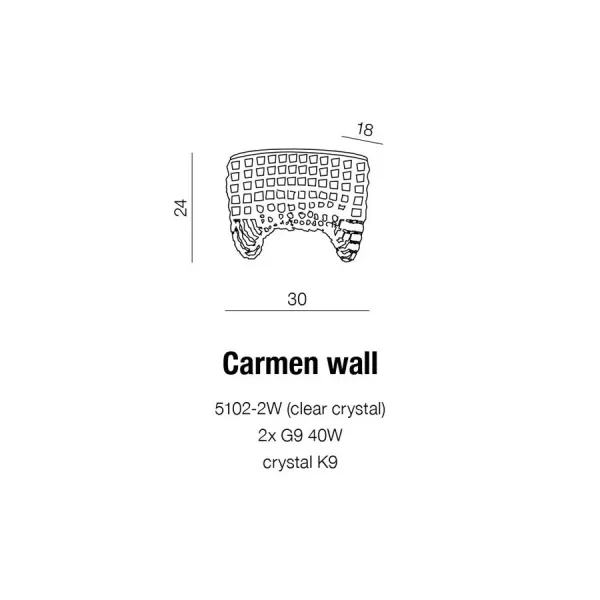 Бра настенное в спальню и гостиную CARMEN WALL Azzardo в стиле модерн