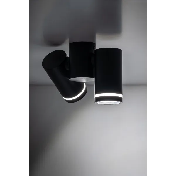 Светильник потолочный JET BLACK 2* GU10 TK Lighting в гостиную, кухню в стиле хай-тек