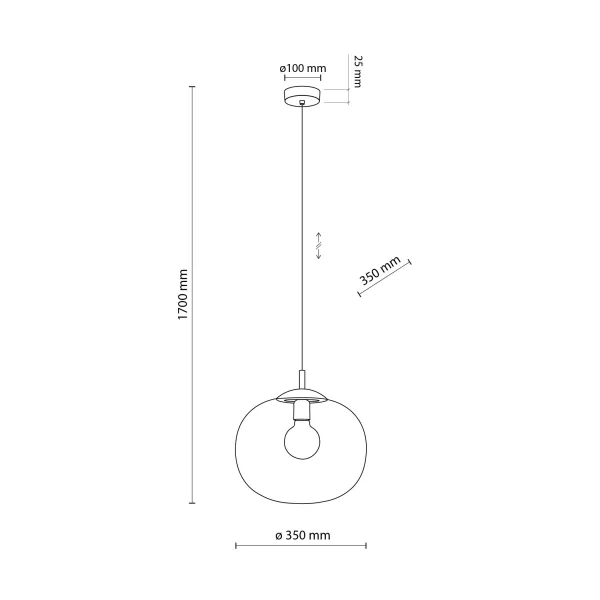 Подвесной светильник в стиле хай-тек VIBE GRAPHITE Підвіс 1  350 TK Lighting в кухню, спальню в цвете черный