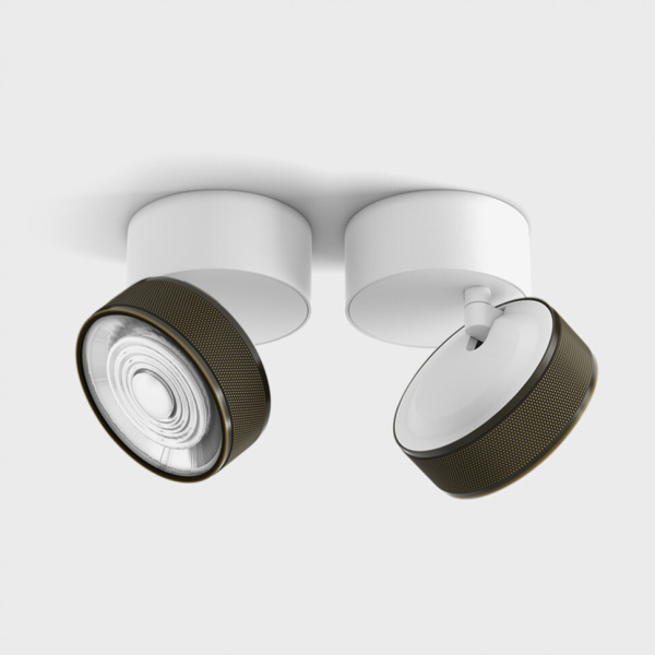 SOL SURF, D95mm, H78mm, LED 14W 3000K, білий/бронза (02.9533.14.930.WH + SOL RING GRAIN BRONZE)